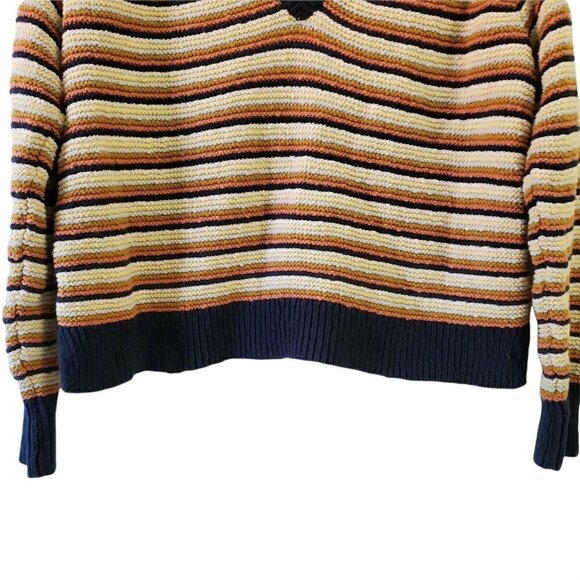 Madewell Sweater Womens Small Arden V-Neck Crop Pullover Striped Multicolor - Picture 4 of 11